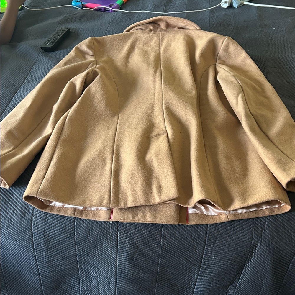 Gap Beige Satin-Lined Jacket Double Breasted Exce… - image 3